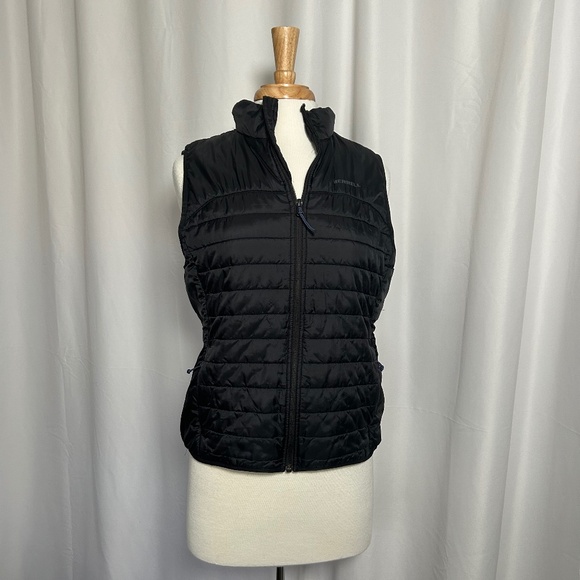 MERRILL BLACK PUFFER PACKABLE VEST - SIZE MEDIUM - Picture 1 of 3